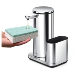 Simplehuman 414ml + Schwammhalter - glänzender Edelstahl