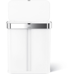 Simplehuman Dual Sensor 58 L (34/24) - weißer Stahl