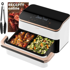 Cosori Dual Blaze TwinFry Smart 10L + Zange - weiß