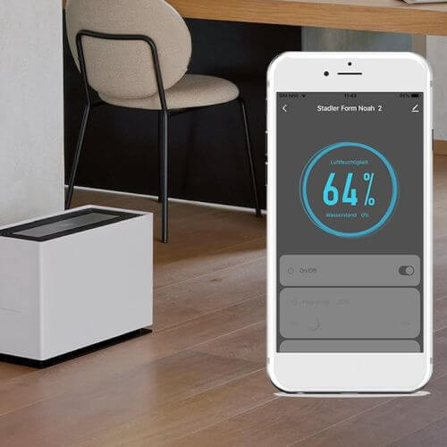 Kontrolle der Luftfeuchtigkeit über die App
